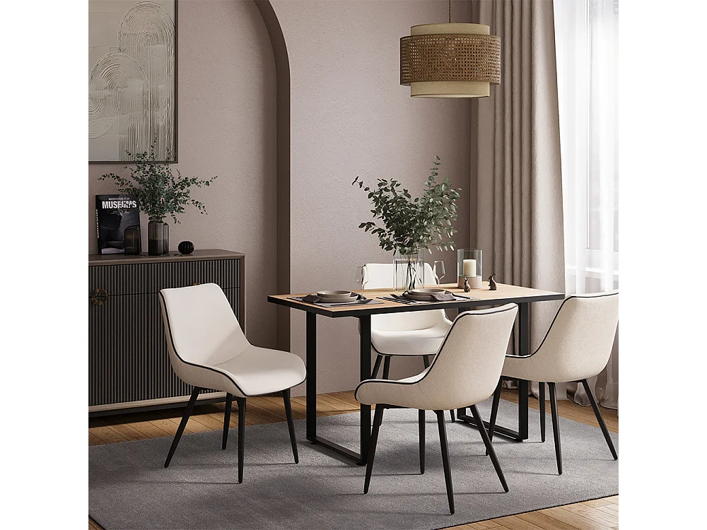 Table de salle à manger chêne noir/force de lor 140x70x77 livorno