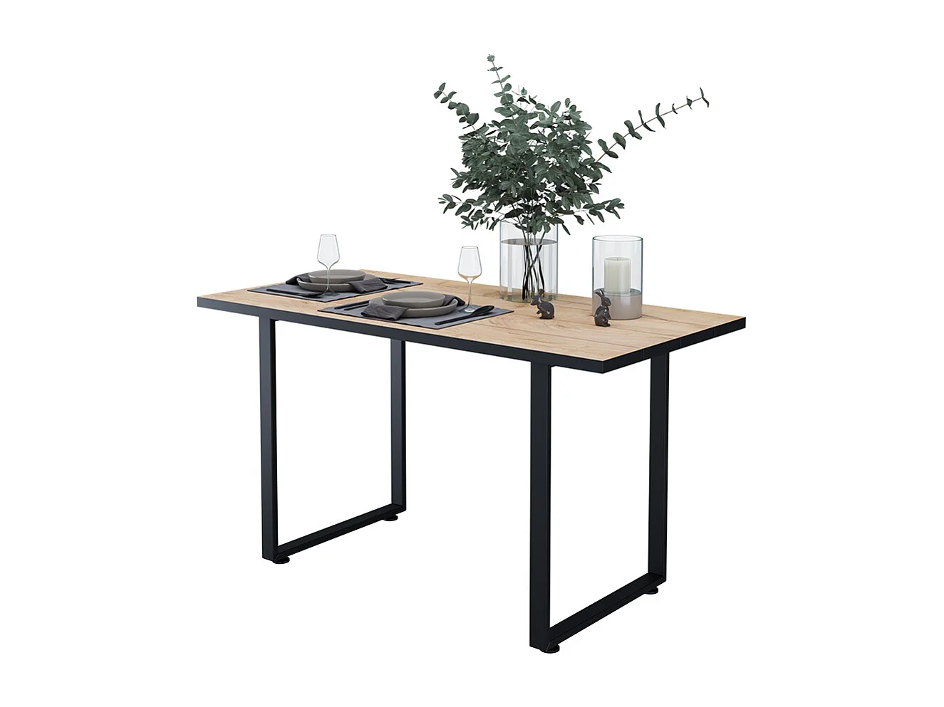 Table de salle à manger chêne noir/force de lor 140x70x77 livorno