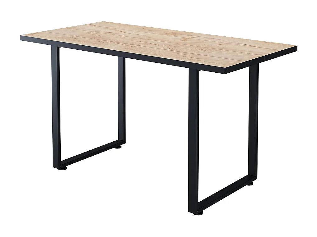 Spisebord sort/gyldent egetræ 140x70x77 livorno