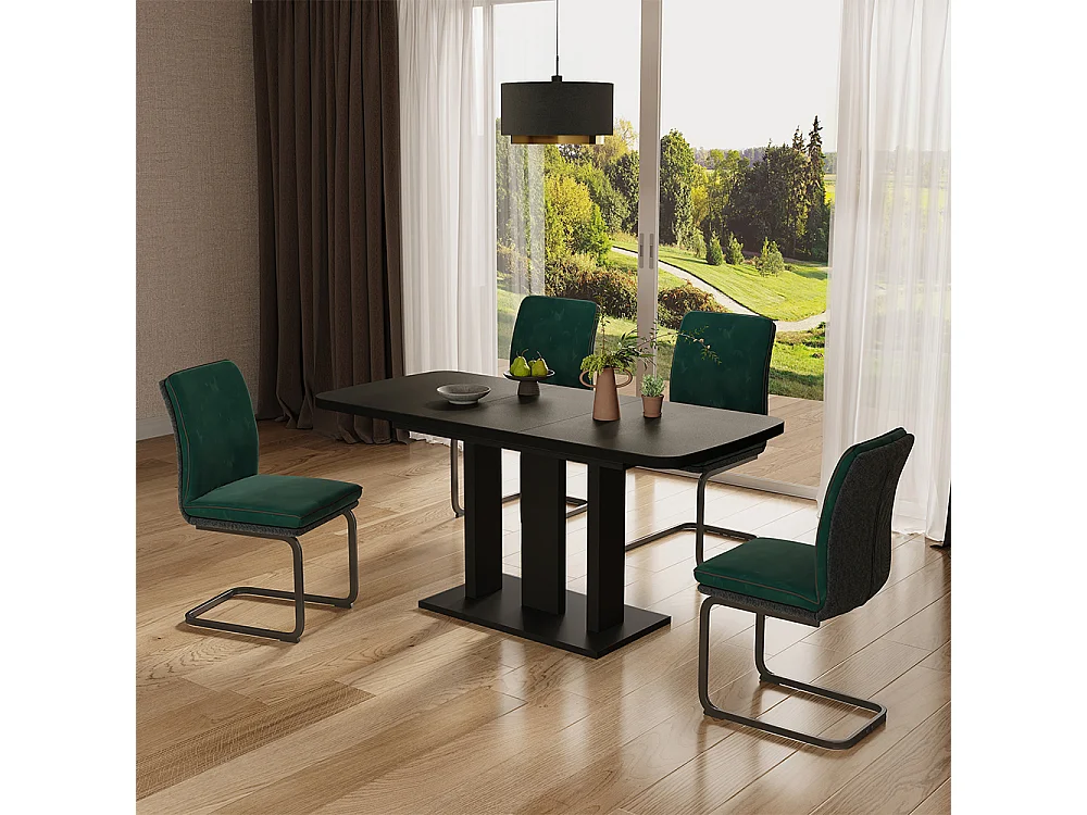 Table de salle à manger noir 120x80x77.3 fenaro