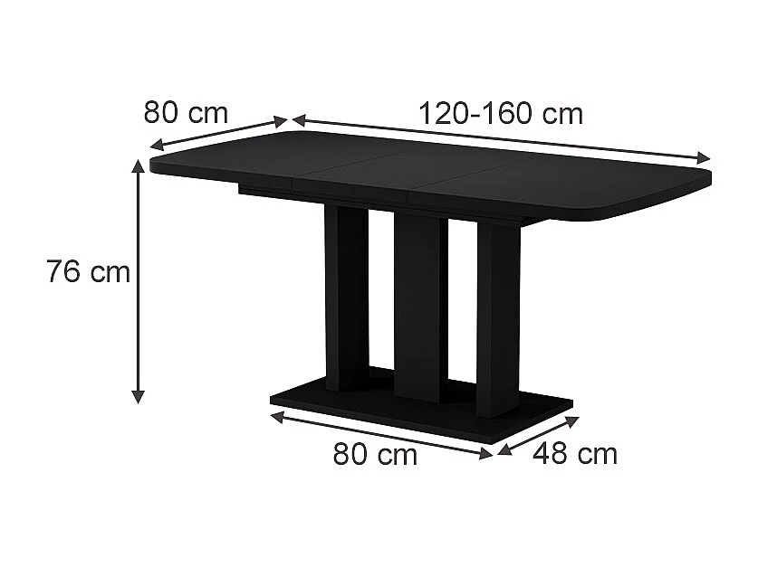 Esstisch schwarz 120x80x77.3 fenaro