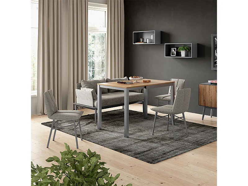 Esstisch eiche/grau 120x70x76 granny