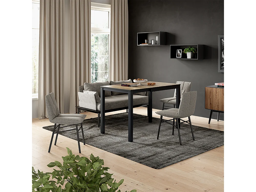 Tavolo da pranzo rovere rustico/antracite 120x70x76 granny