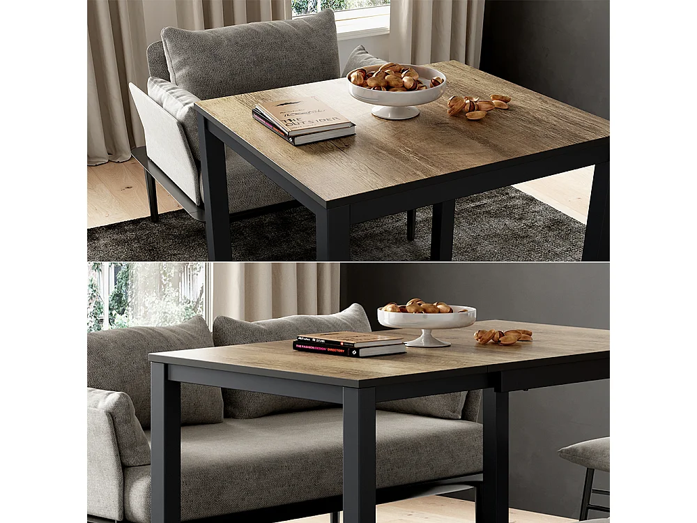 Tavolo da pranzo rovere rustico/antracite 120x70x76 granny