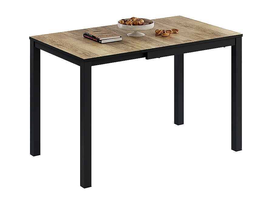 Table de salle à manger chêne rustique/anthracite 120x70x76 granny