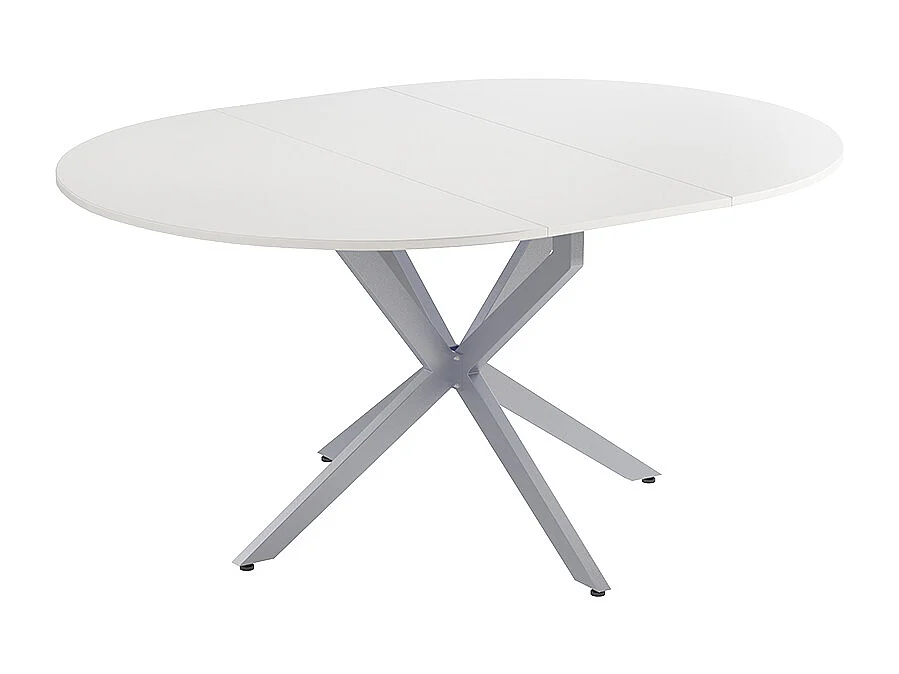 Table de salle à manger blanc/gris 120x120x76.5 loyd