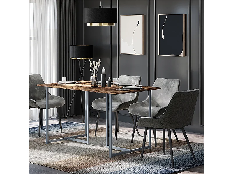 Esstisch eiche rustikal/grau 140x80x75 merido