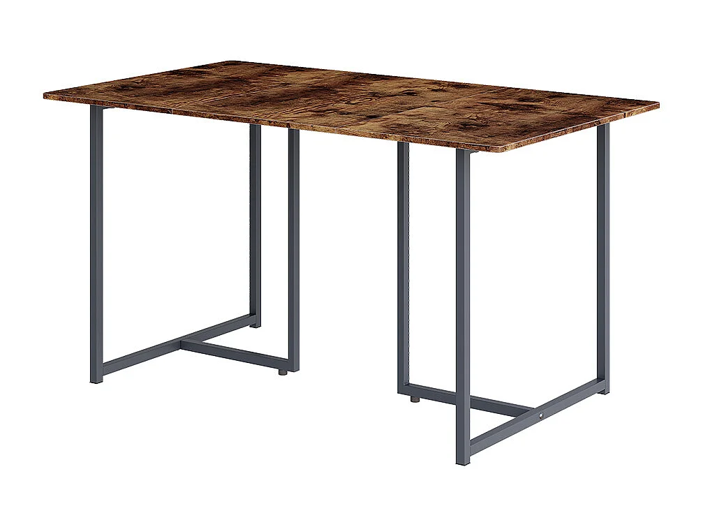 Table de salle à manger chêne rustique/gris 140x80x75 merido