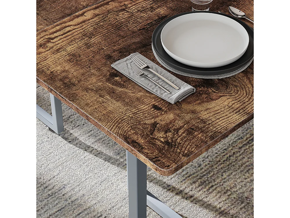 Table de salle à manger chêne rustique/gris 140x80x75 merido