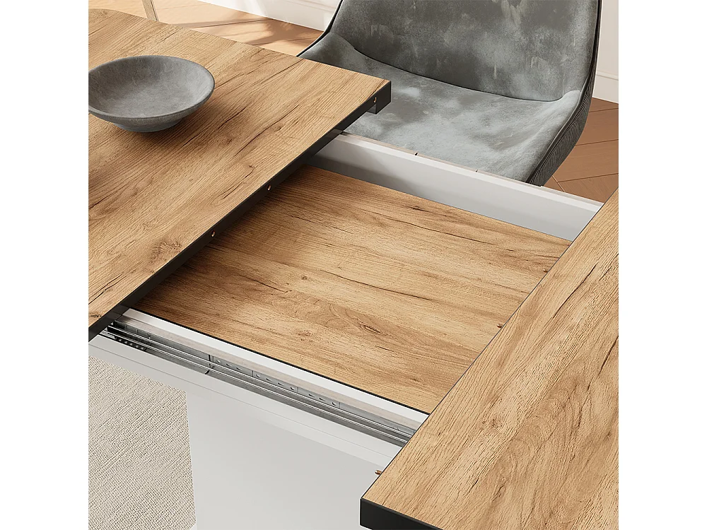 Table de salle à manger chêne doré/blanc 120x80x77.3 fenaro