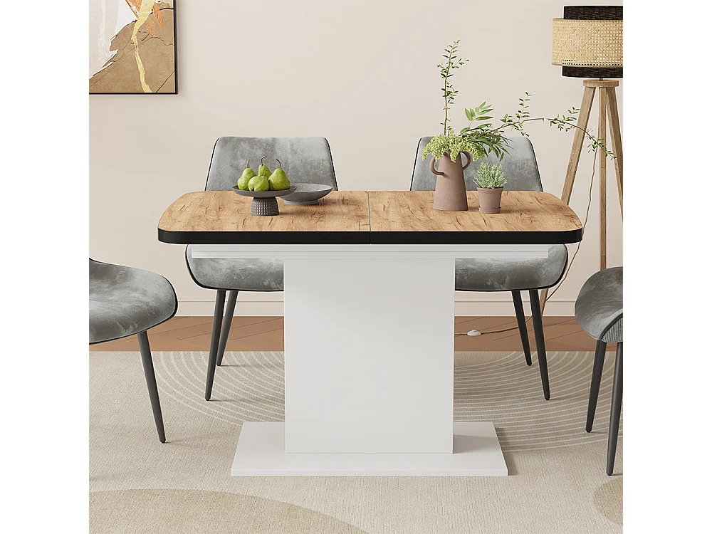 Table de salle à manger chêne doré/blanc 120x80x77.3 fenaro