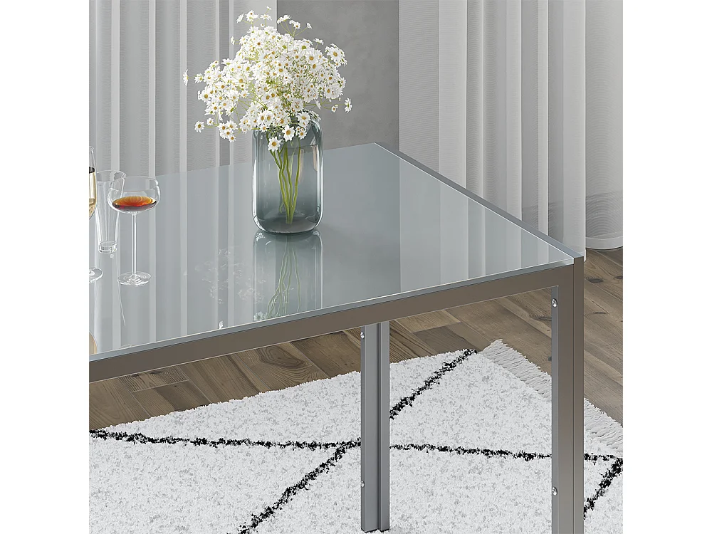 Table à manger gris 120x70x75 grand