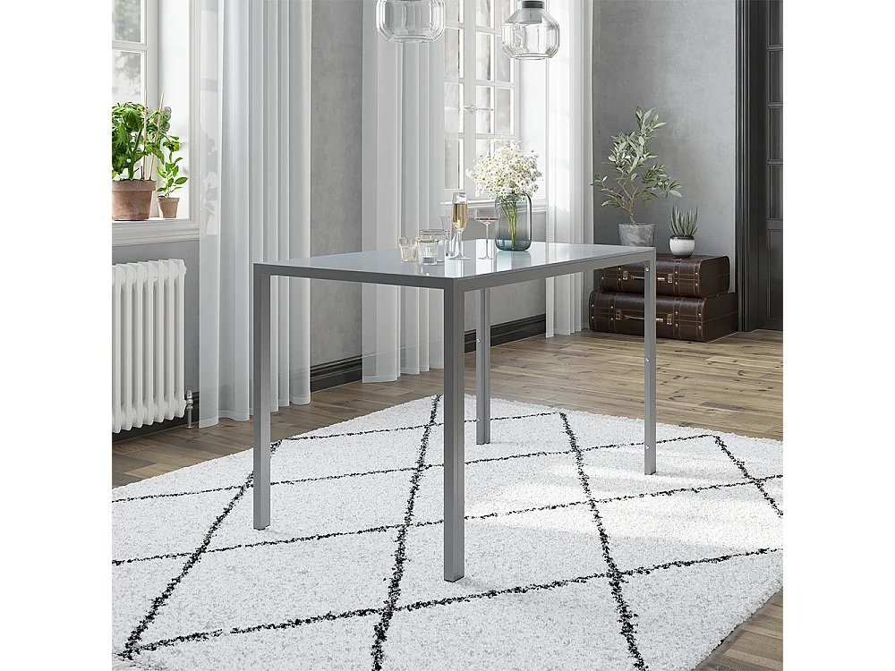 Table à manger gris 120x70x75 grand
