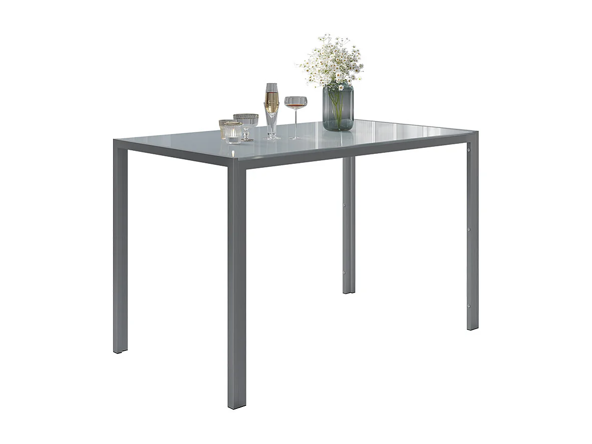 Table à manger gris 120x70x75 grand