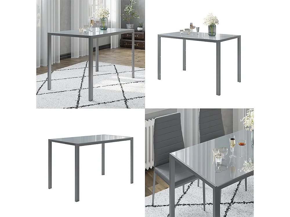 Table à manger gris 120x70x75 grand