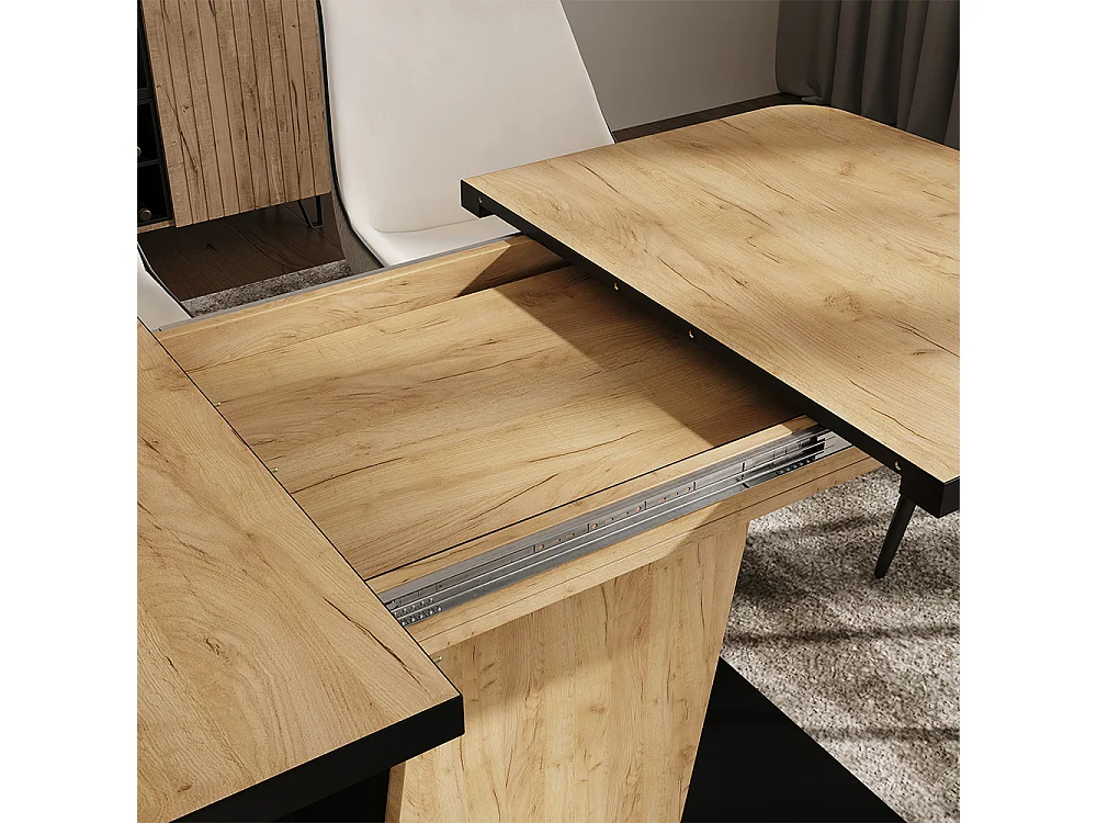 Mesa de jantar preto/carvalho 120x80x77.3 fenaro