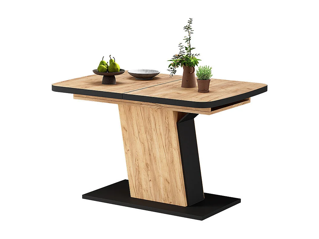 Table de salle à manger noir/chêne 120x80x77.3 fenaro