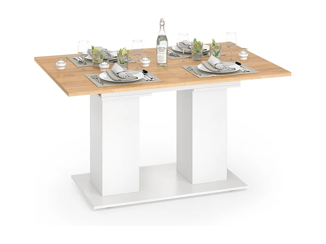Table de salle à manger chêne blanc/force de lor 180x90x76 dix