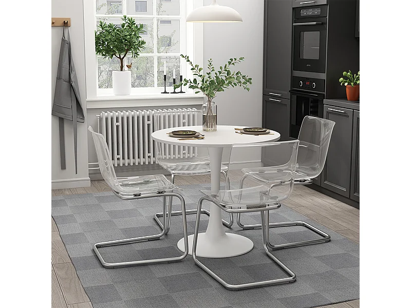 Table de salle à manger blanc 80x80x74 carl