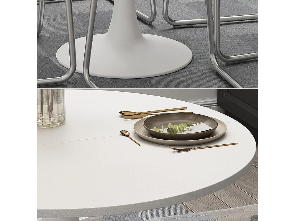 Table de salle à manger blanc 80x80x74 carl