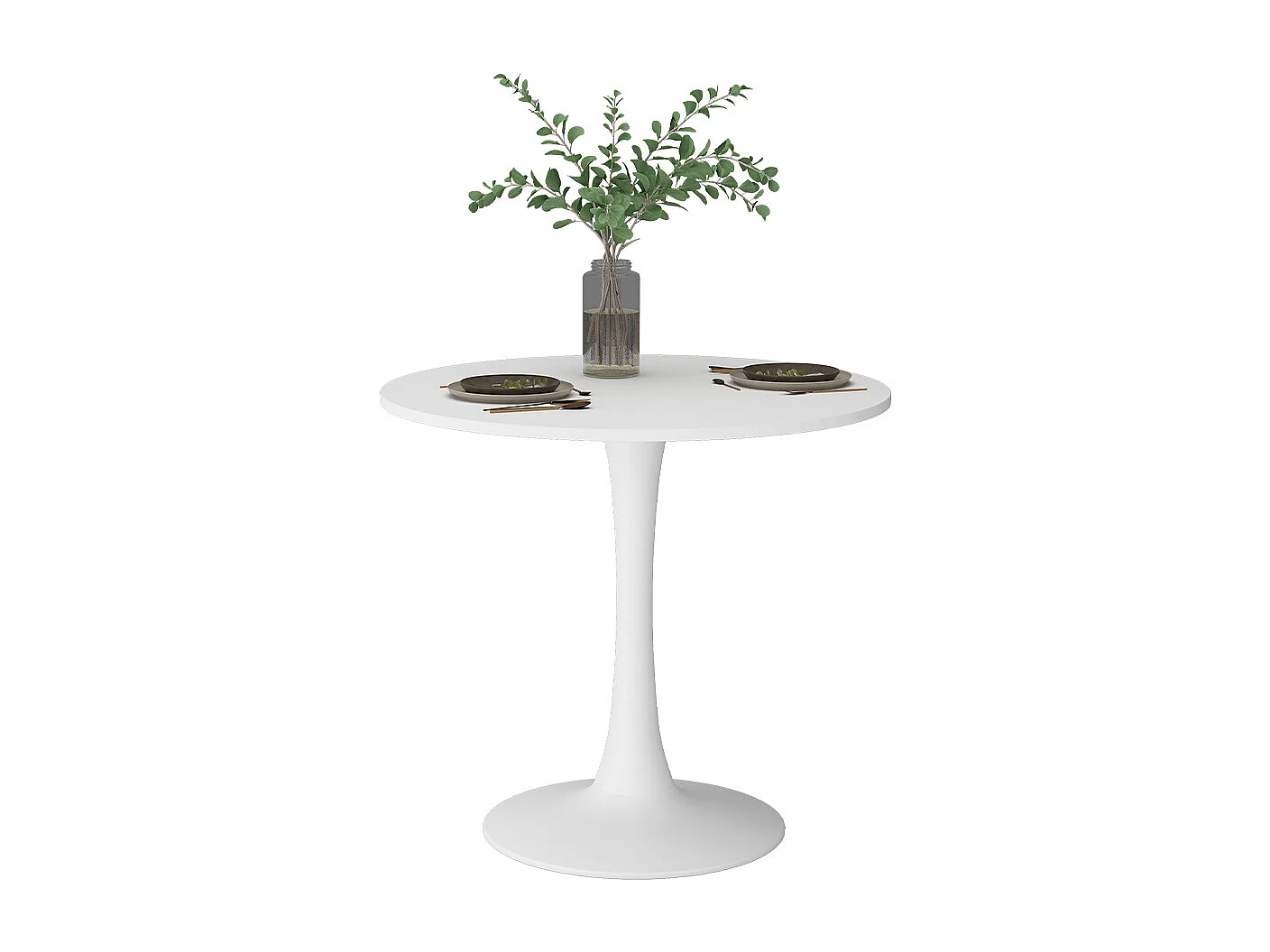 Table de salle à manger blanc 80x80x74 carl