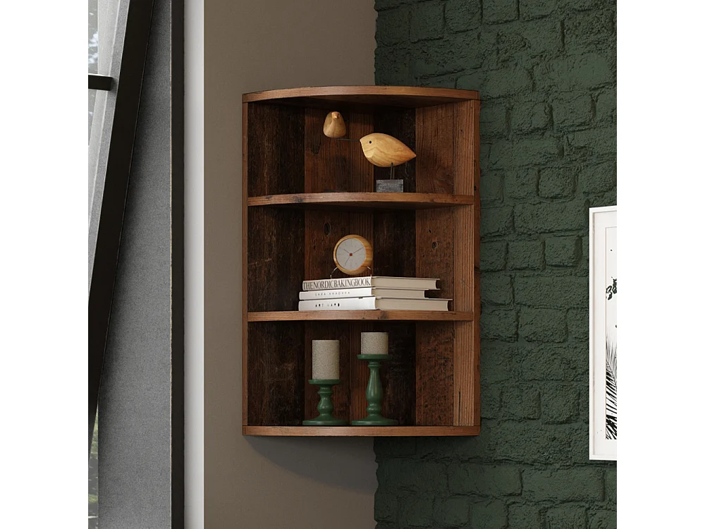 Corner shelf antique wood 30x30x60 ecki