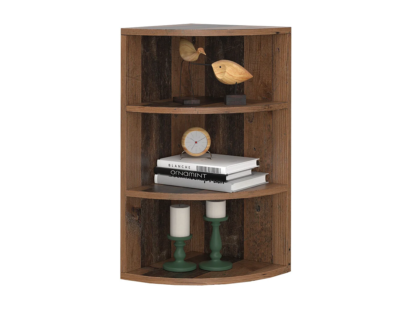 Corner shelf antique wood 30x30x60 ecki