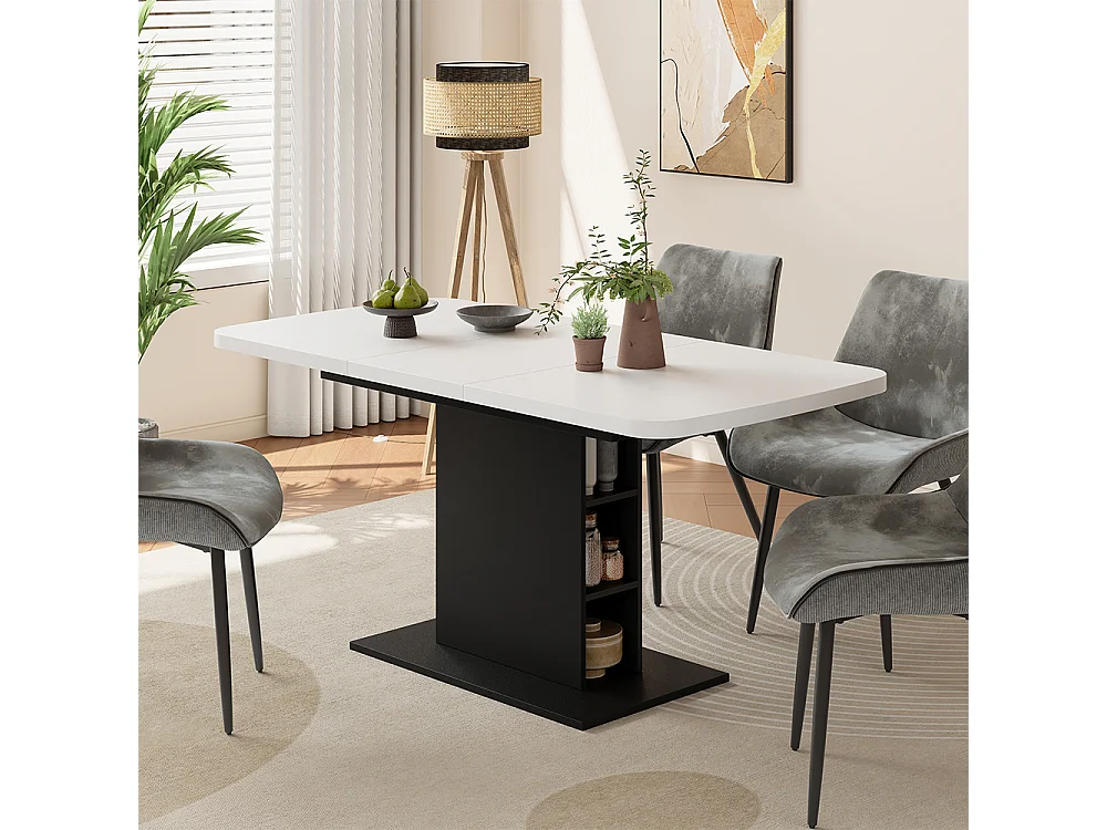 Esstisch weiß/schwarz 120x80x77.3 fenaro