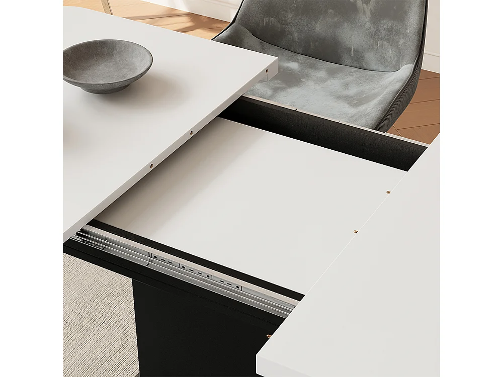 Esstisch weiß/schwarz 120x80x77.3 fenaro