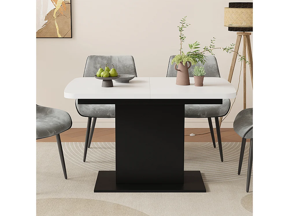 Esstisch weiß/schwarz 120x80x77.3 fenaro