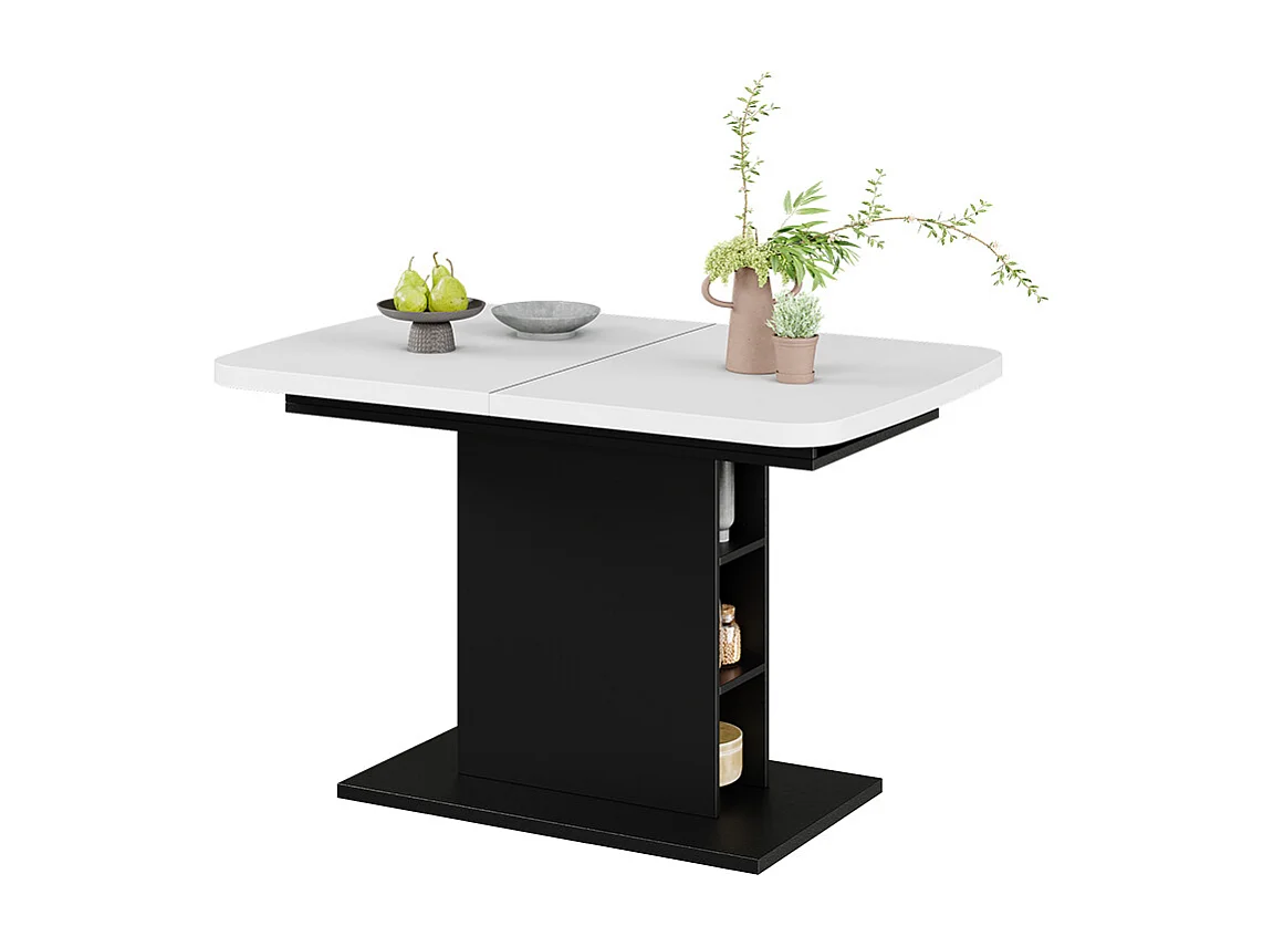 Eettafel wit/zwart 120x80x77.3 fenaro