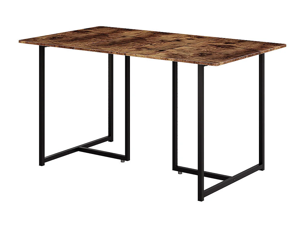 Table de salle à manger chêne rustique/noir 140x80x75 merido