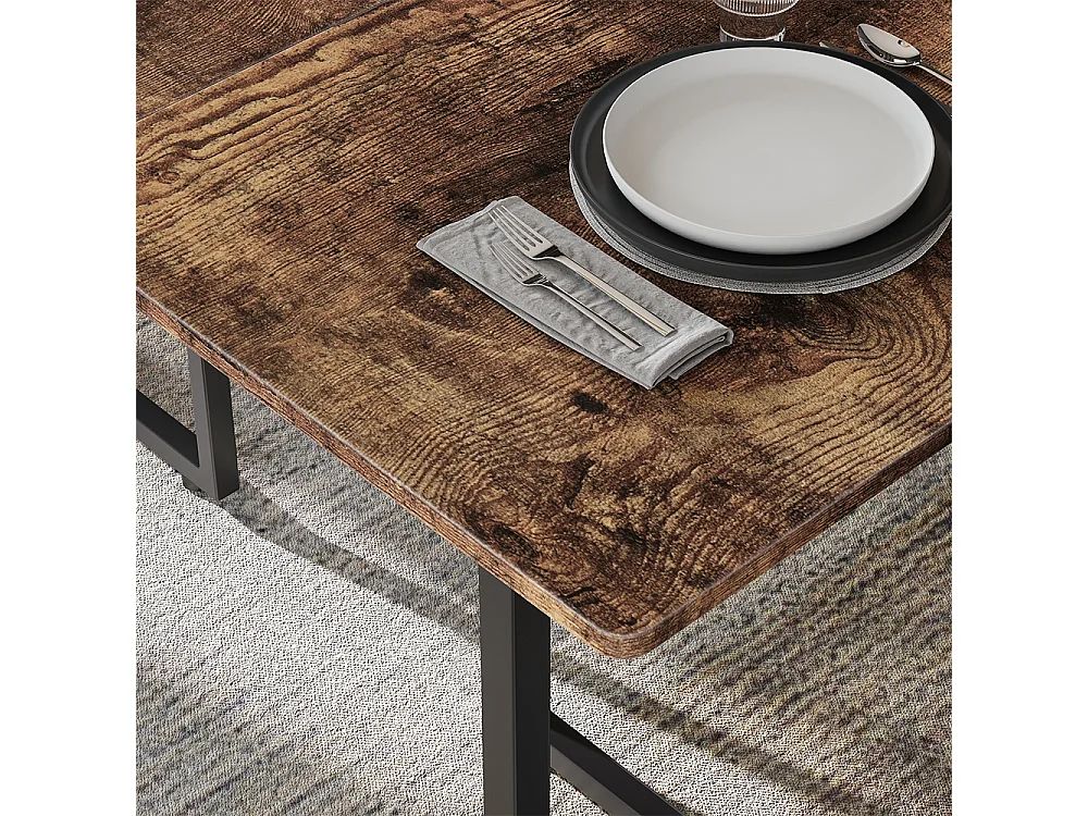 Table de salle à manger chêne rustique/noir 140x80x75 merido