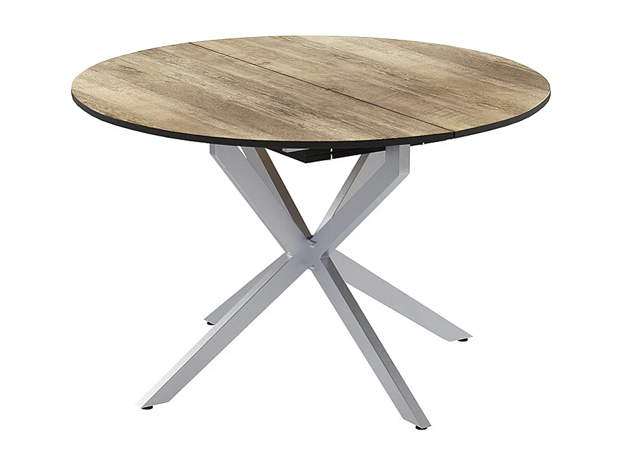 Table de salle à manger chêne rustique/gris 120x120x76.3 loyd