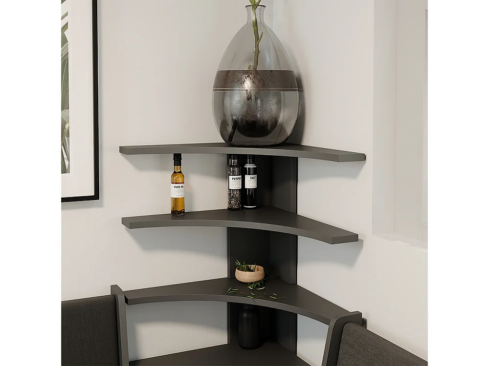 Corner shelf anthracite 43.5x43.5x37 roman