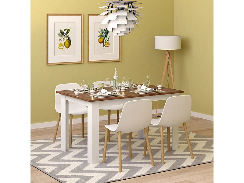 Table de salle à manger noyer 140x90x76 karlos