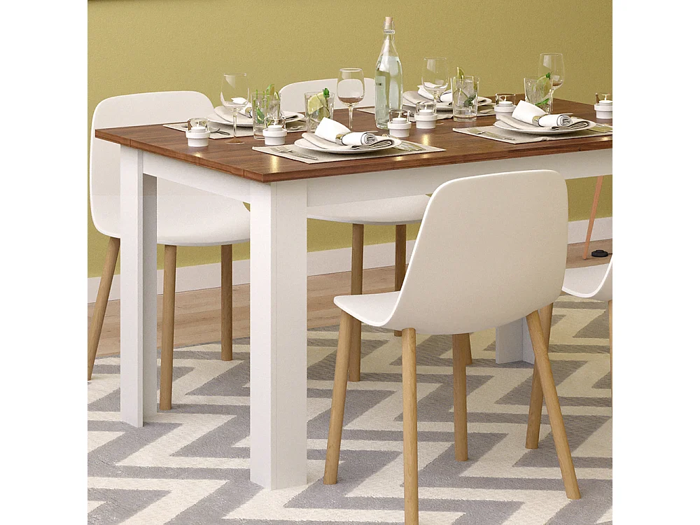 Table de salle à manger noyer 140x90x76 karlos