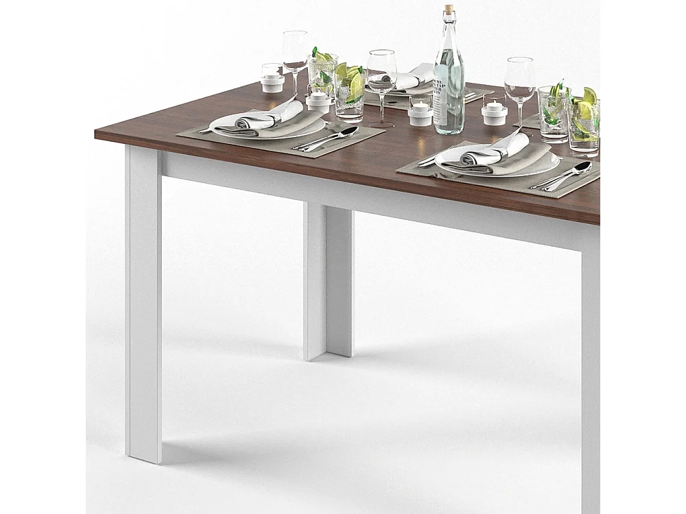 Table de salle à manger noyer 140x90x76 karlos