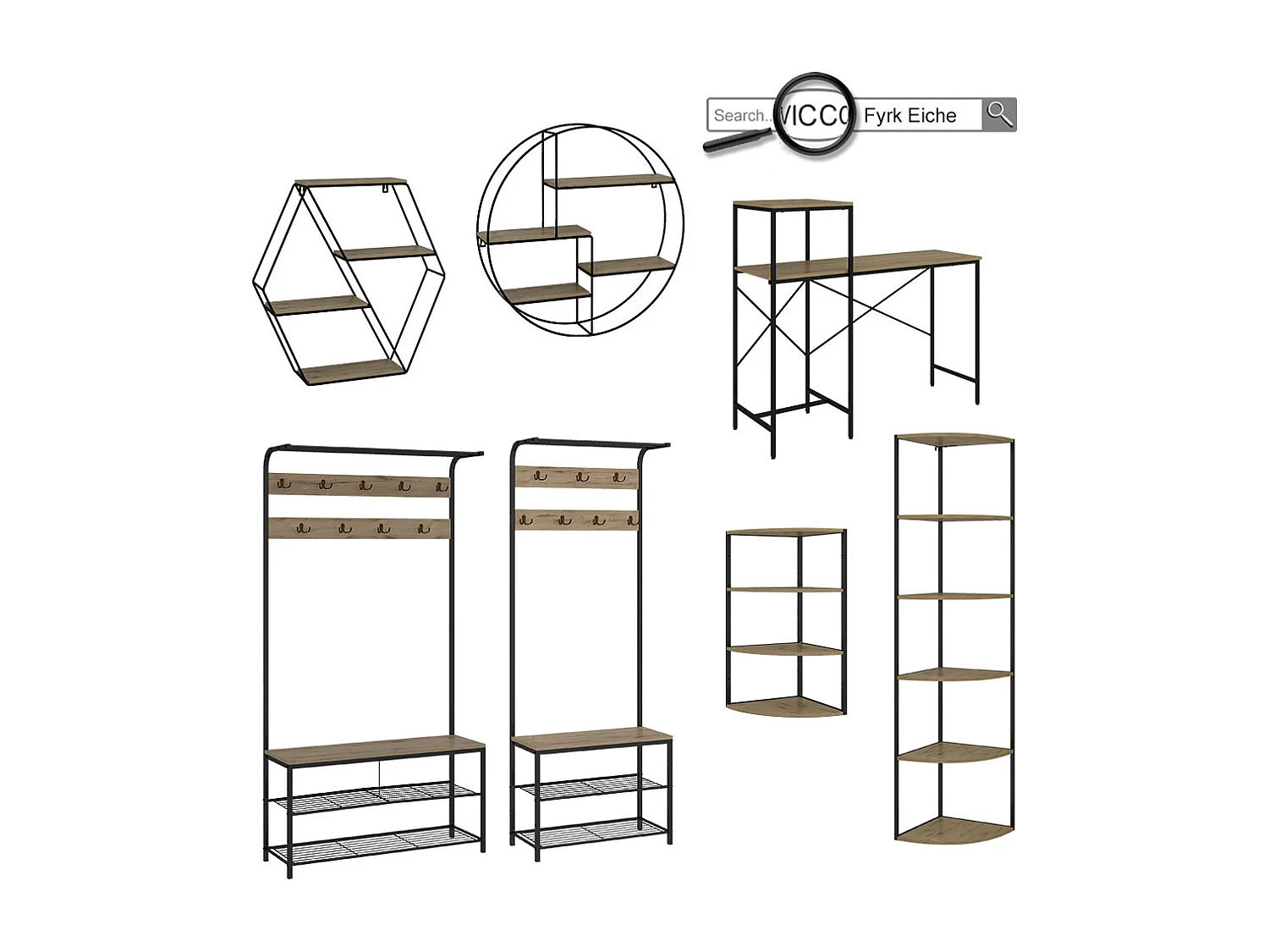 Étagère chêne 40x40x180 fyrk