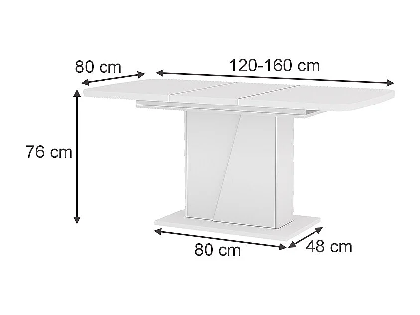 Table de salle à manger blanc 120x80x77.3 fenaro
