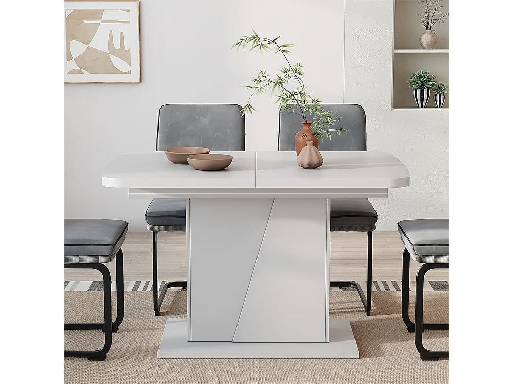 Table de salle à manger blanc 120x80x77.3 fenaro