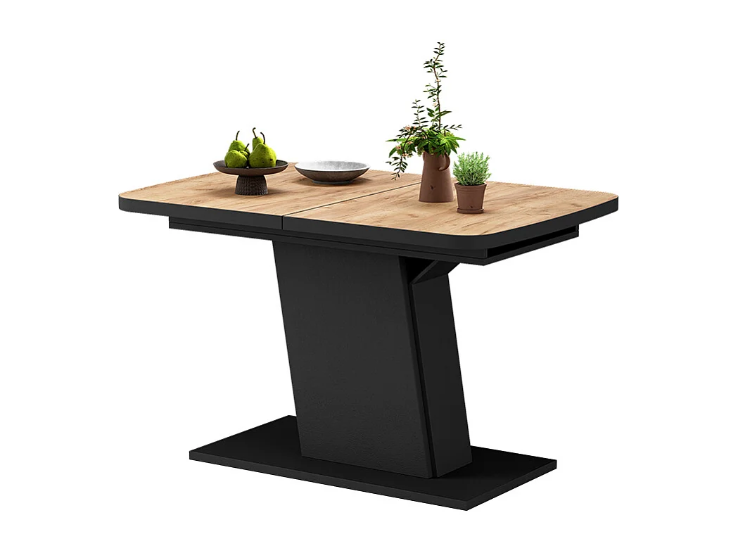 Table de salle à manger chêne doré/noir 120x80x77.3 fenaro