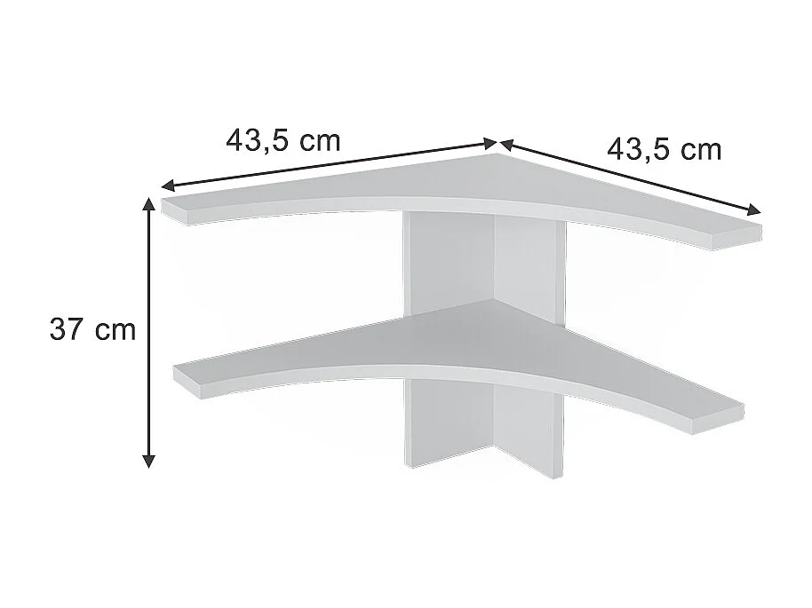 Corner shelf white 43.5x43.5x37 roman