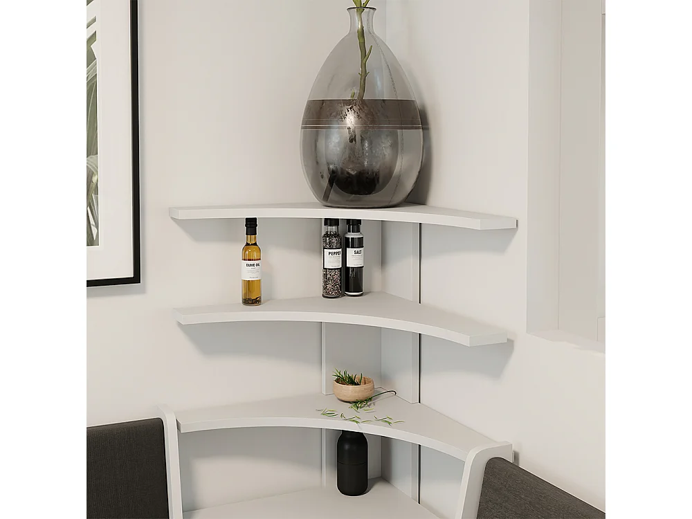 Corner shelf white 43.5x43.5x37 roman