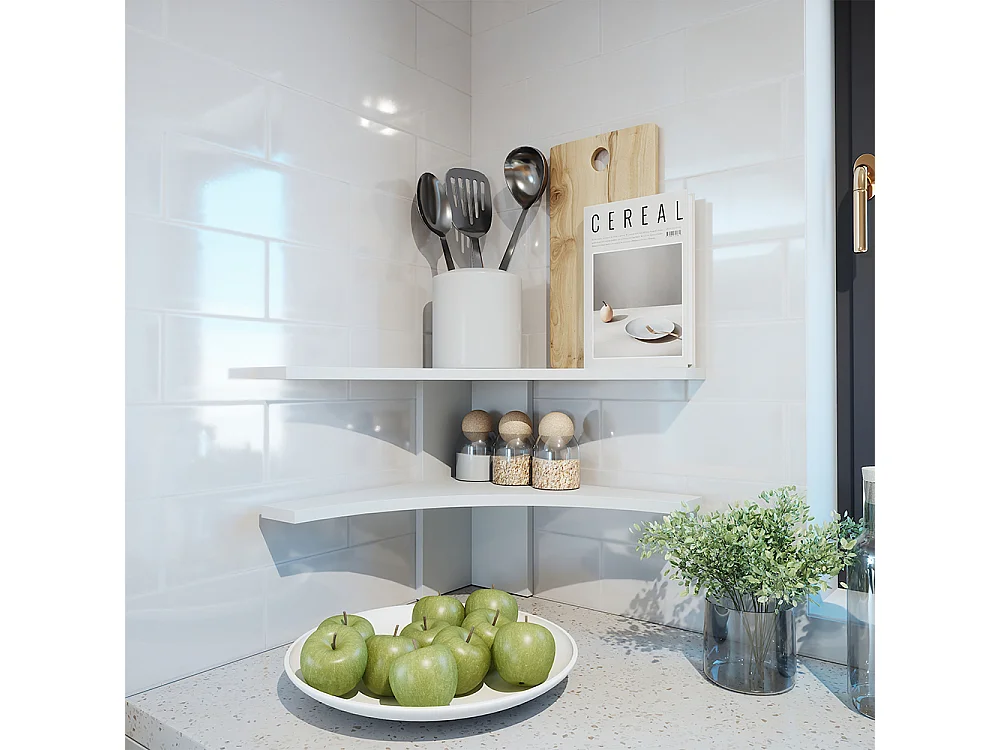 Corner shelf white 43.5x43.5x37 roman