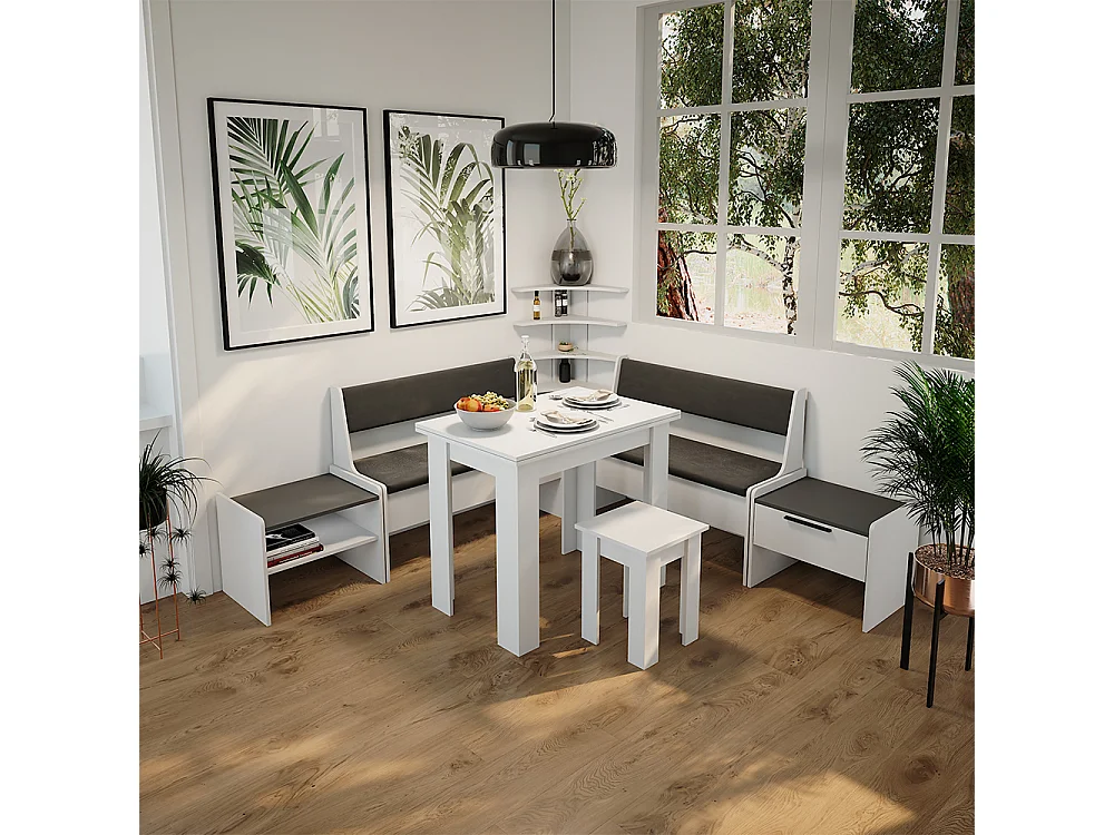 Corner shelf white 43.5x43.5x37 roman