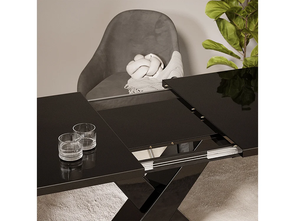 table de salle à manger noir 120x80x76 chinto