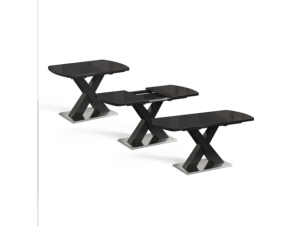 table de salle à manger noir 120x80x76 chinto