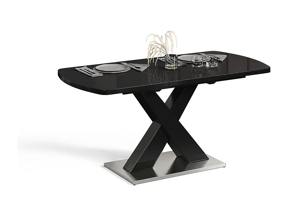 table de salle à manger noir 120x80x76 chinto