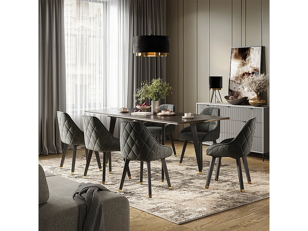 Table de salle à manger noir 200x90x77 goldamo